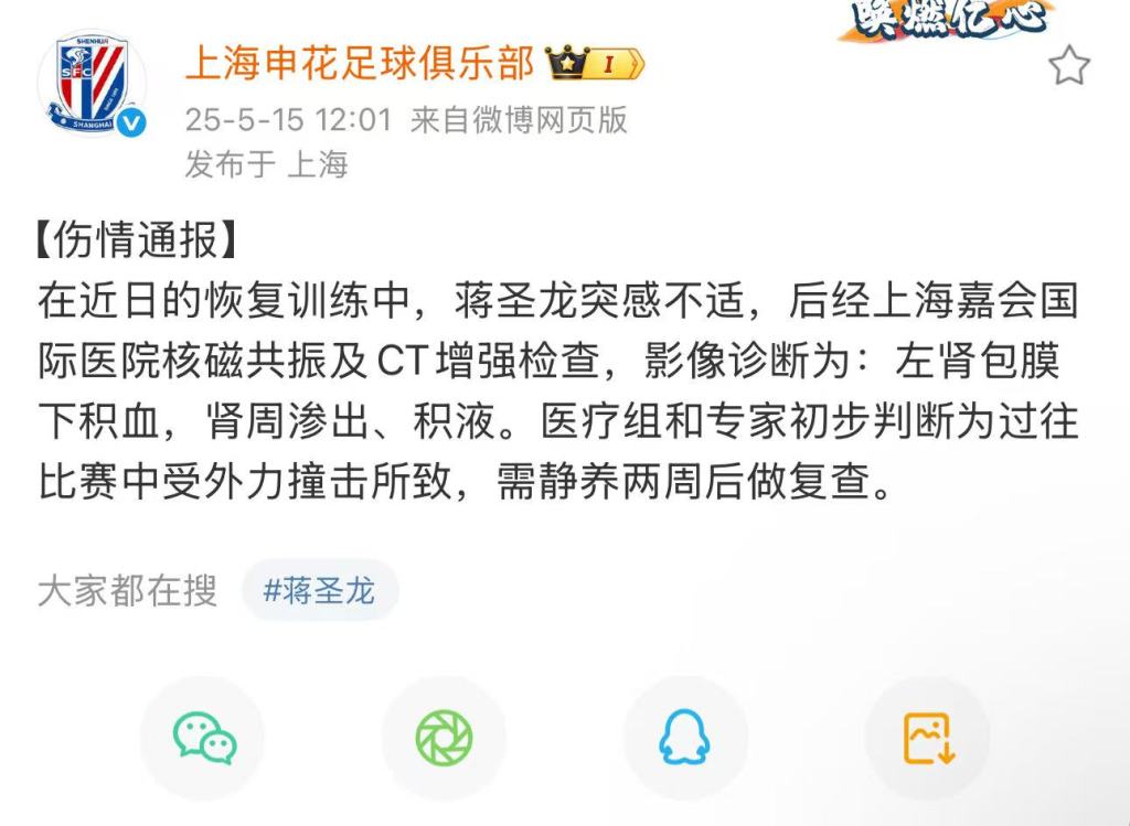 蒋圣龙突遭伤病出战世预赛存疑，国足生死战后防线严重减员  第2张