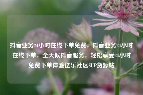 抖音业务24小时在线下单免费，抖音业务24小时在线下单，全天候抖音服务	，轻松享受24小时免费下单体验亿乐社区SUP货源站  第1张