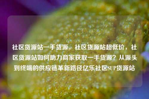 社区货源站一手货源，社区货源站超低价	，社区货源站如何助力商家获取一手货源？从源头到终端的供应链革新路径亿乐社区SUP货源站  第1张